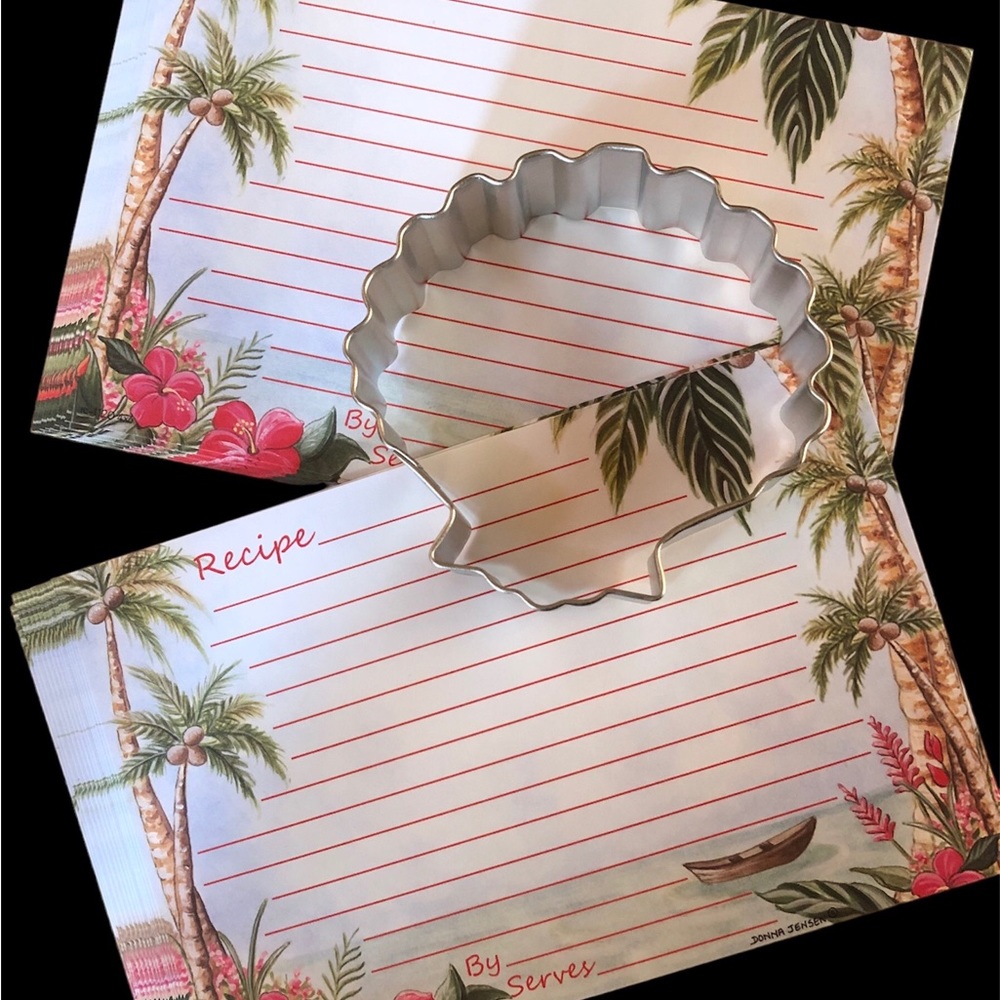 Beach themed recipe cards and cookie cutter gift set
